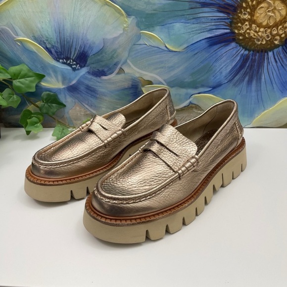 New Pedro Garcia Sebas Lug Penny Loafer in Gold 39.5 / US 9.5 - Picture 11 of 16